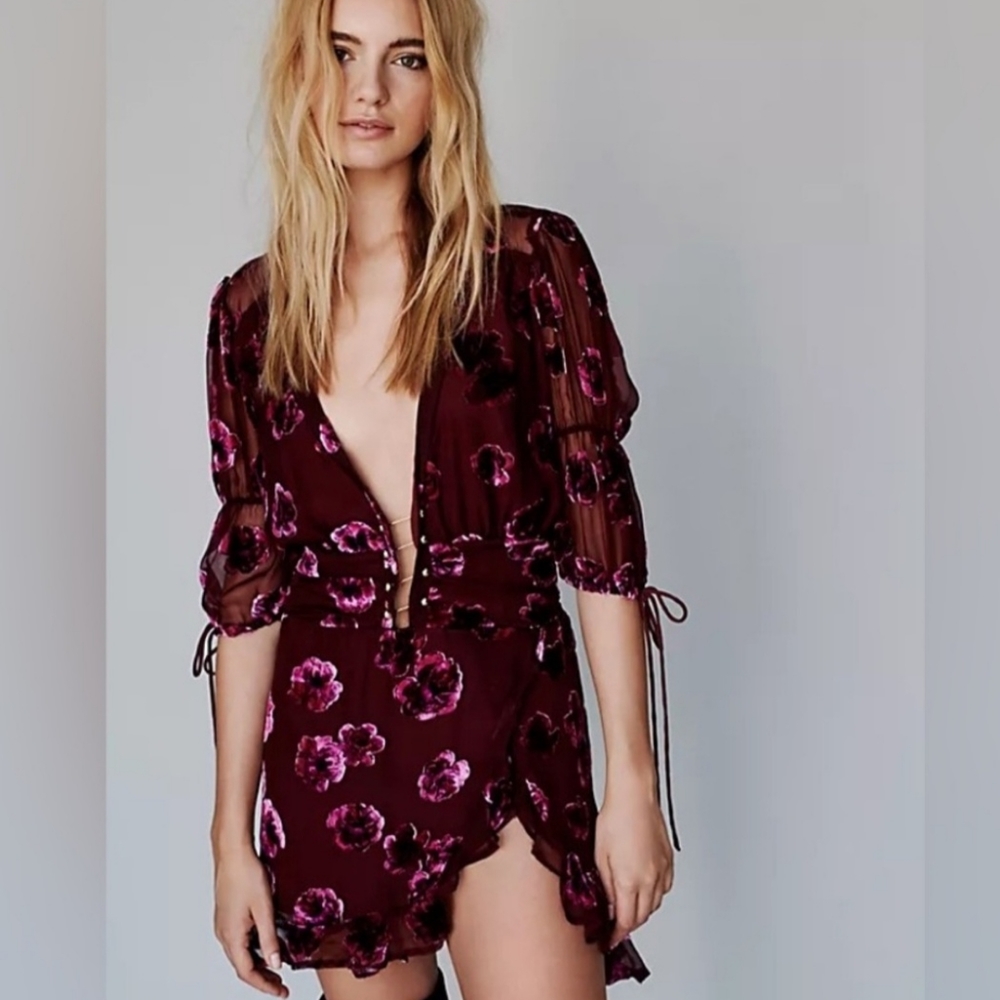 For Love and lemons Sophie velvet burnout mini dress